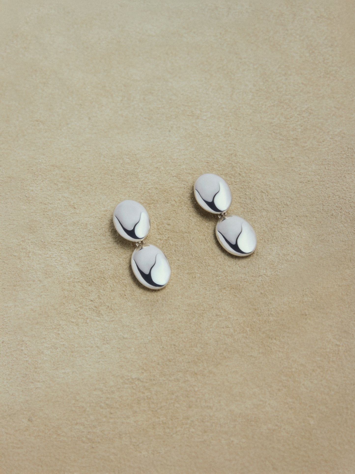 Ragbag, Emberly Oval Earrings, silver