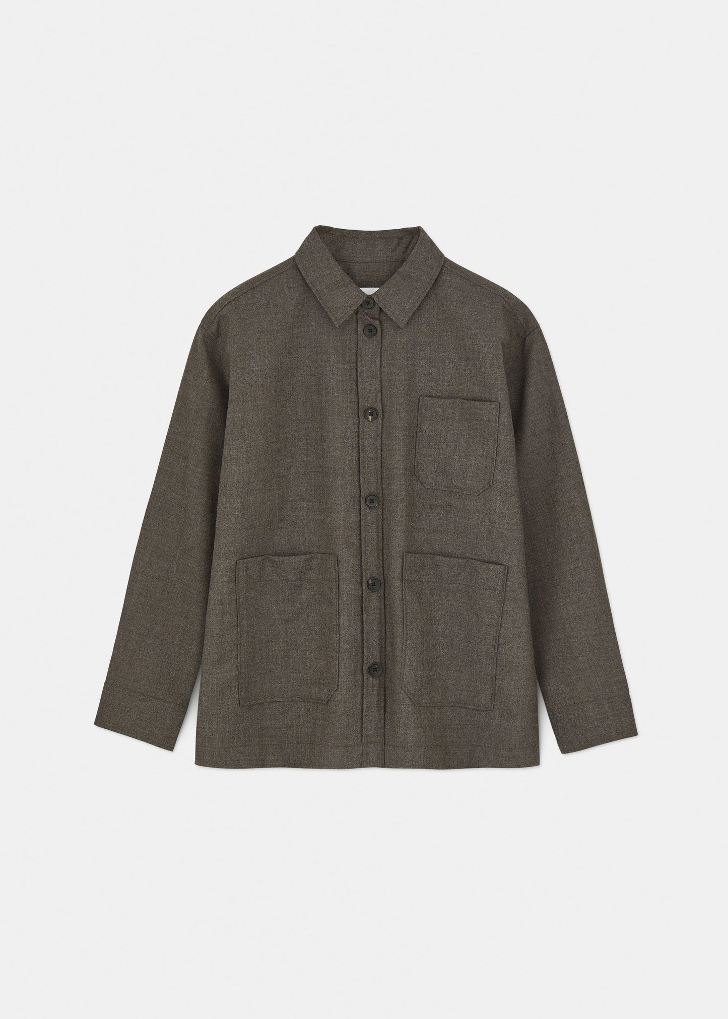 Aiayu "Ashly Shirt Fine Wool" Brownie Melange