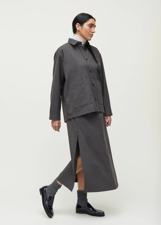 Aiayu "Ashly Shirt Fine Wool" Brownie Melange
