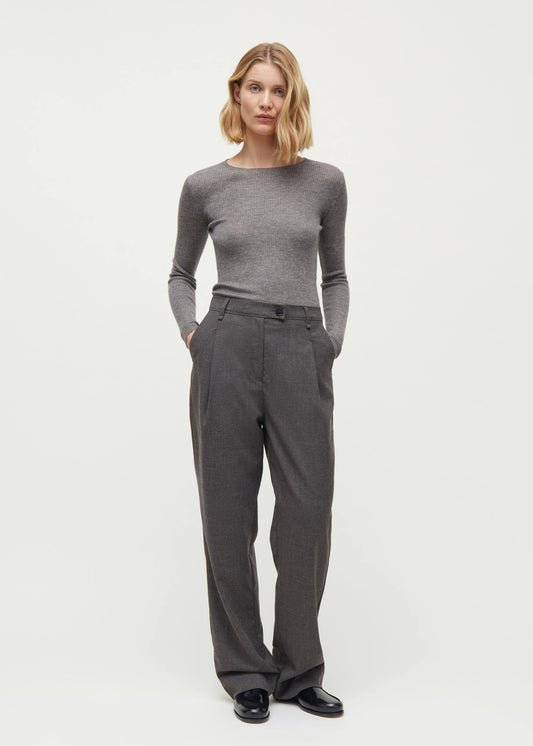 Aiayu "Balder Pant Fine Wool" Brownie Melange