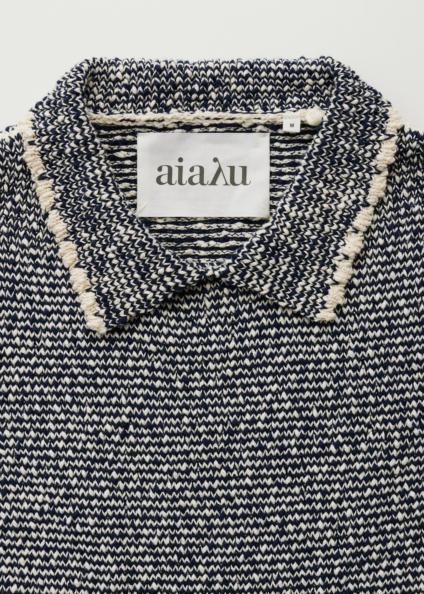 Aiayu "Botan knitted polo tee" Mix Dark Blue