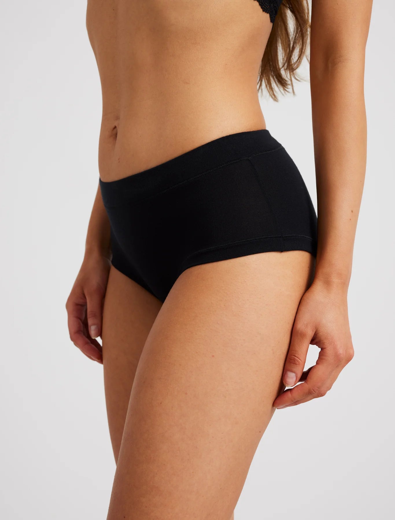 Modal mid-rise panties Brief Base- Black