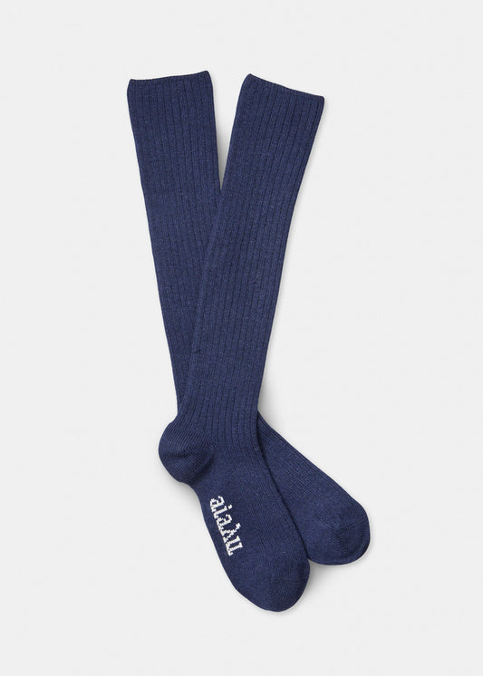Aiayu "Cashmere Knee Socks" Navy