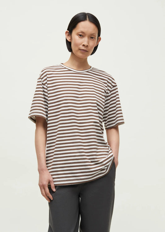 Aiayu "Classic circular tee striped" Mix Coffee