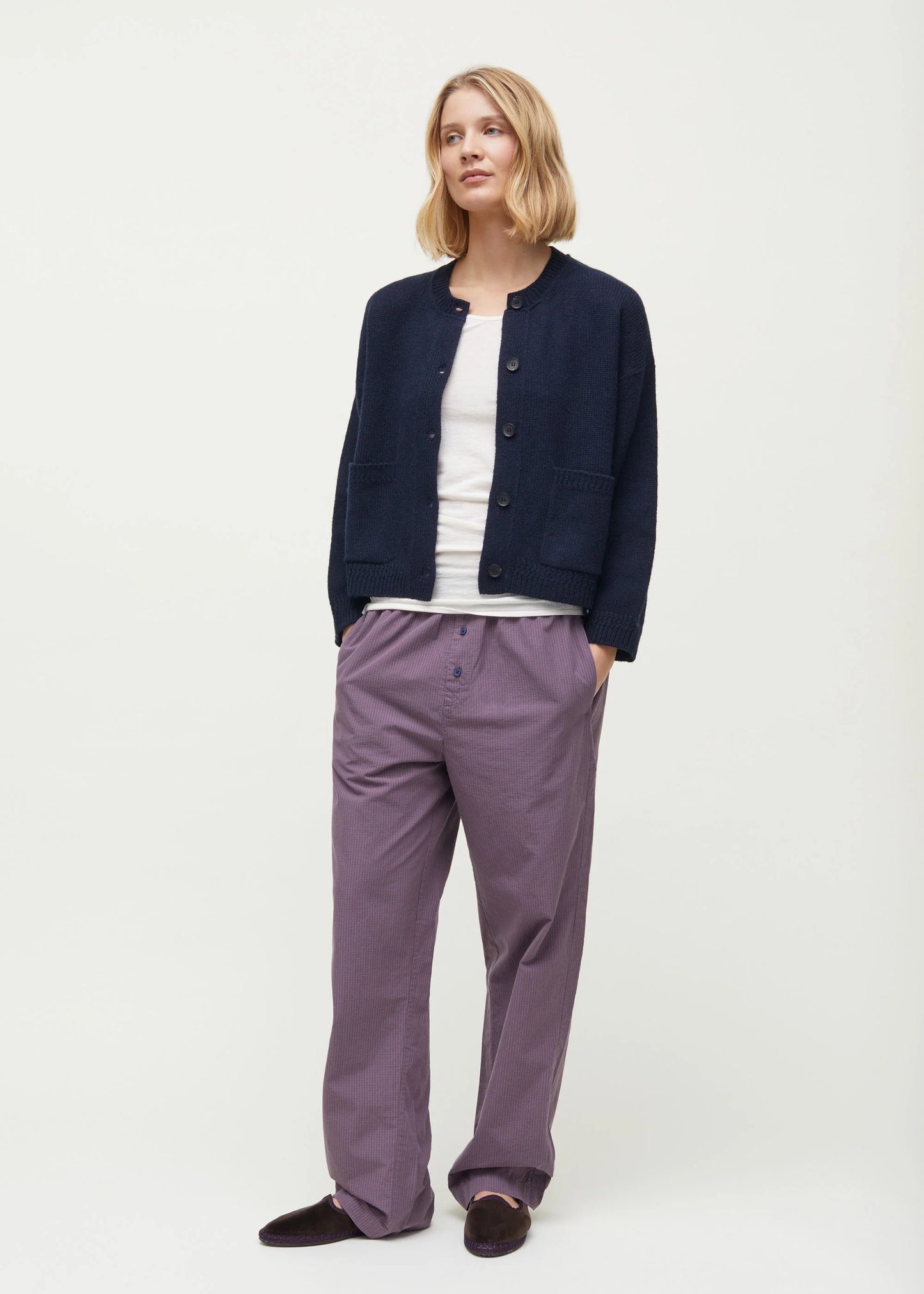 Aiayu "Cobe wool cardigan" Black Blue