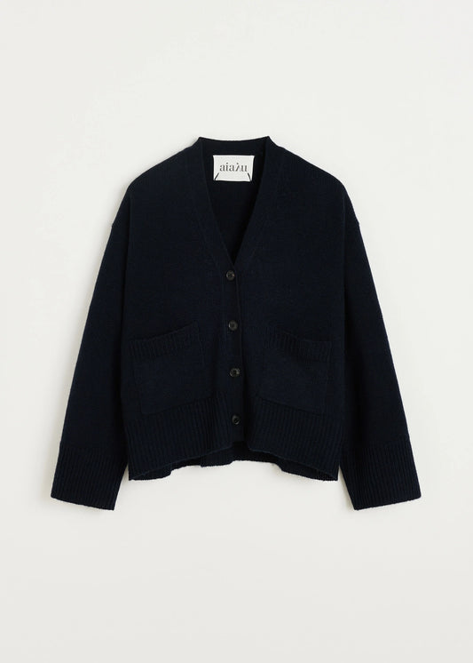 Aiayu "Cora cardigan - sartuul wool" Black Blue