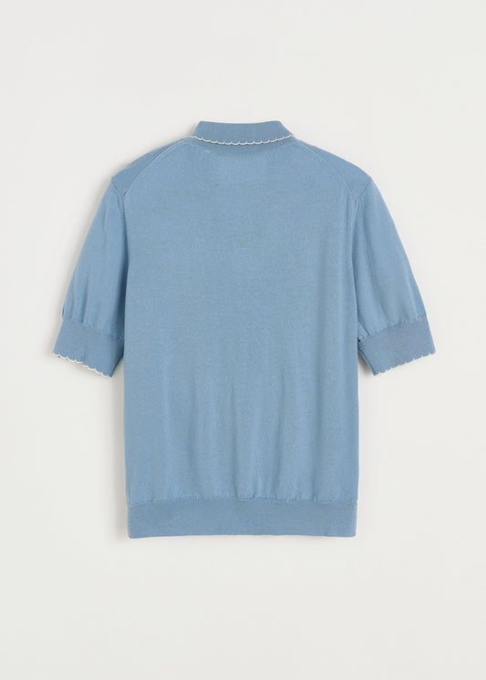 Aiayu "Disha cardigan – pure merino wool" Opal Blue