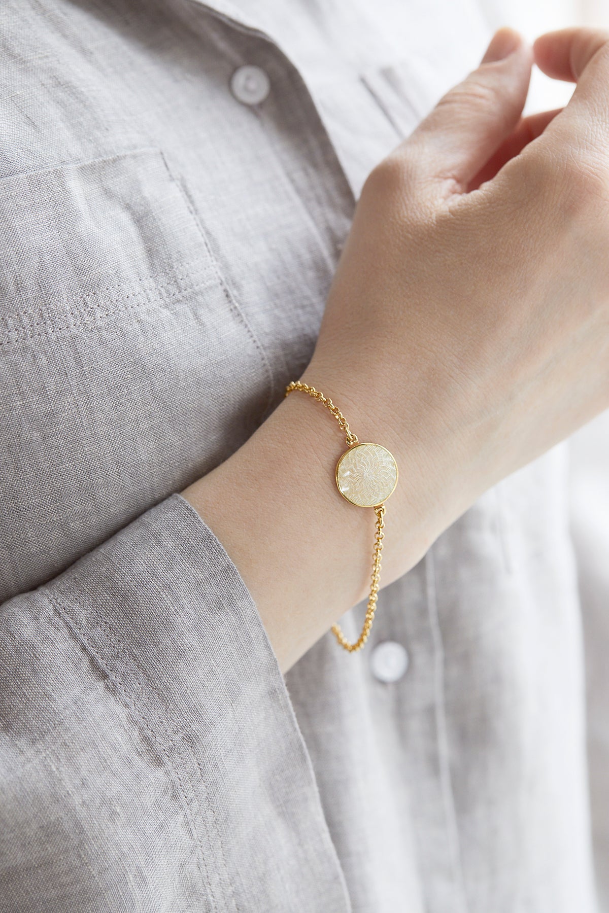 Opro, Venus armbånd lenke, forgylt, Farge Champagne