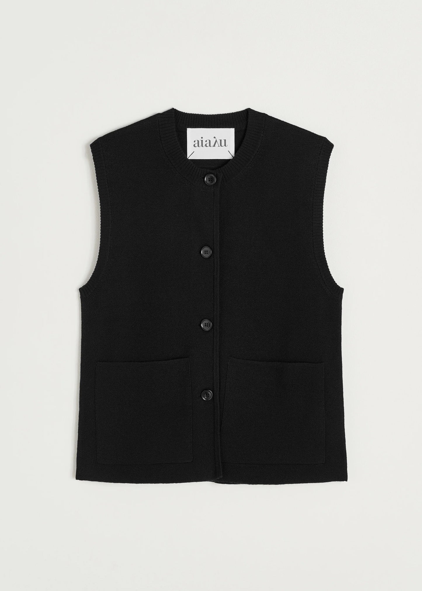 Aiayu "Elva vest - pure merino wool" Black