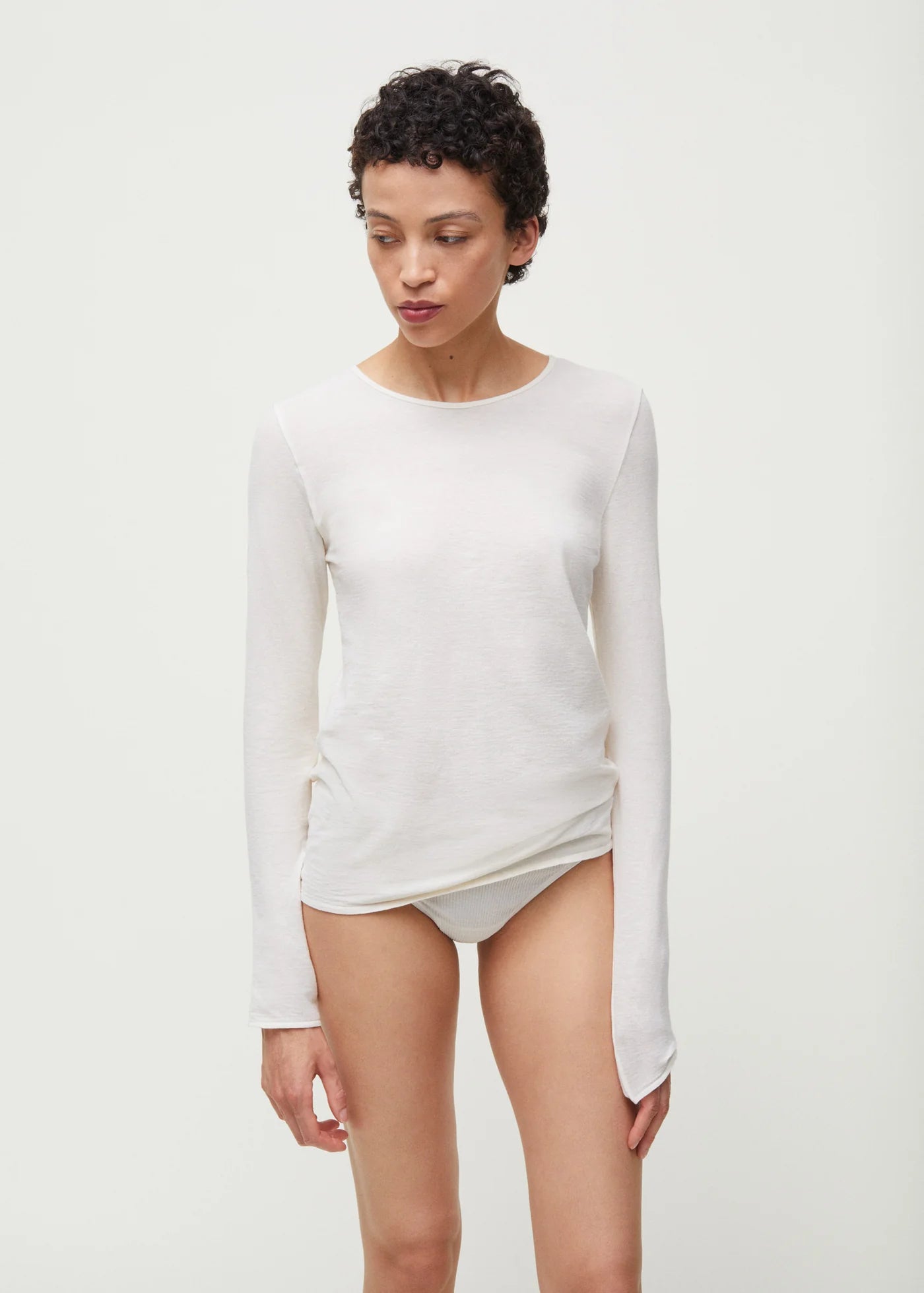 Aiayu "Gentle cashmere Long Sleeve" White