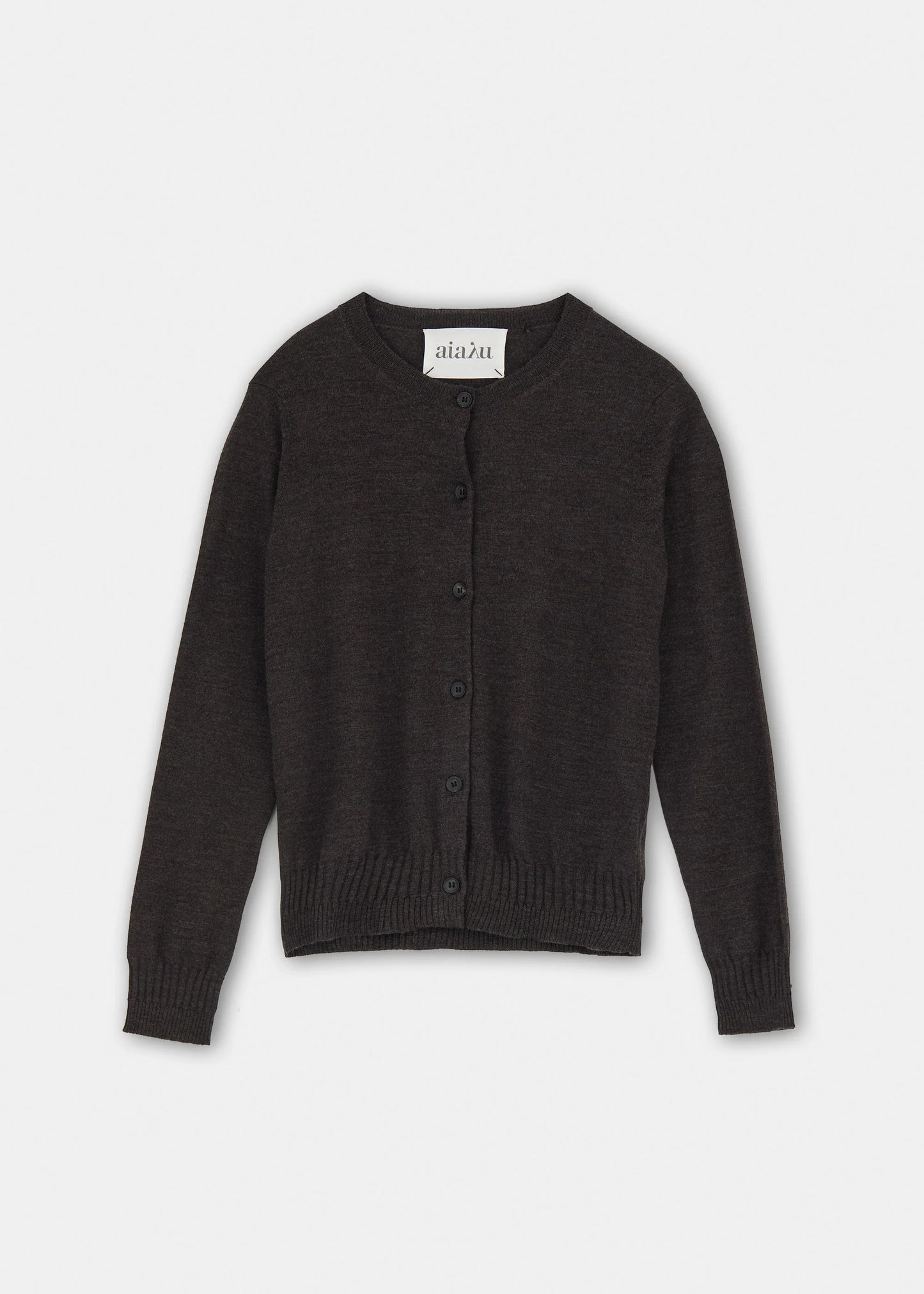 Aiayu "Hana wool cardigan" Dark Brown Melange