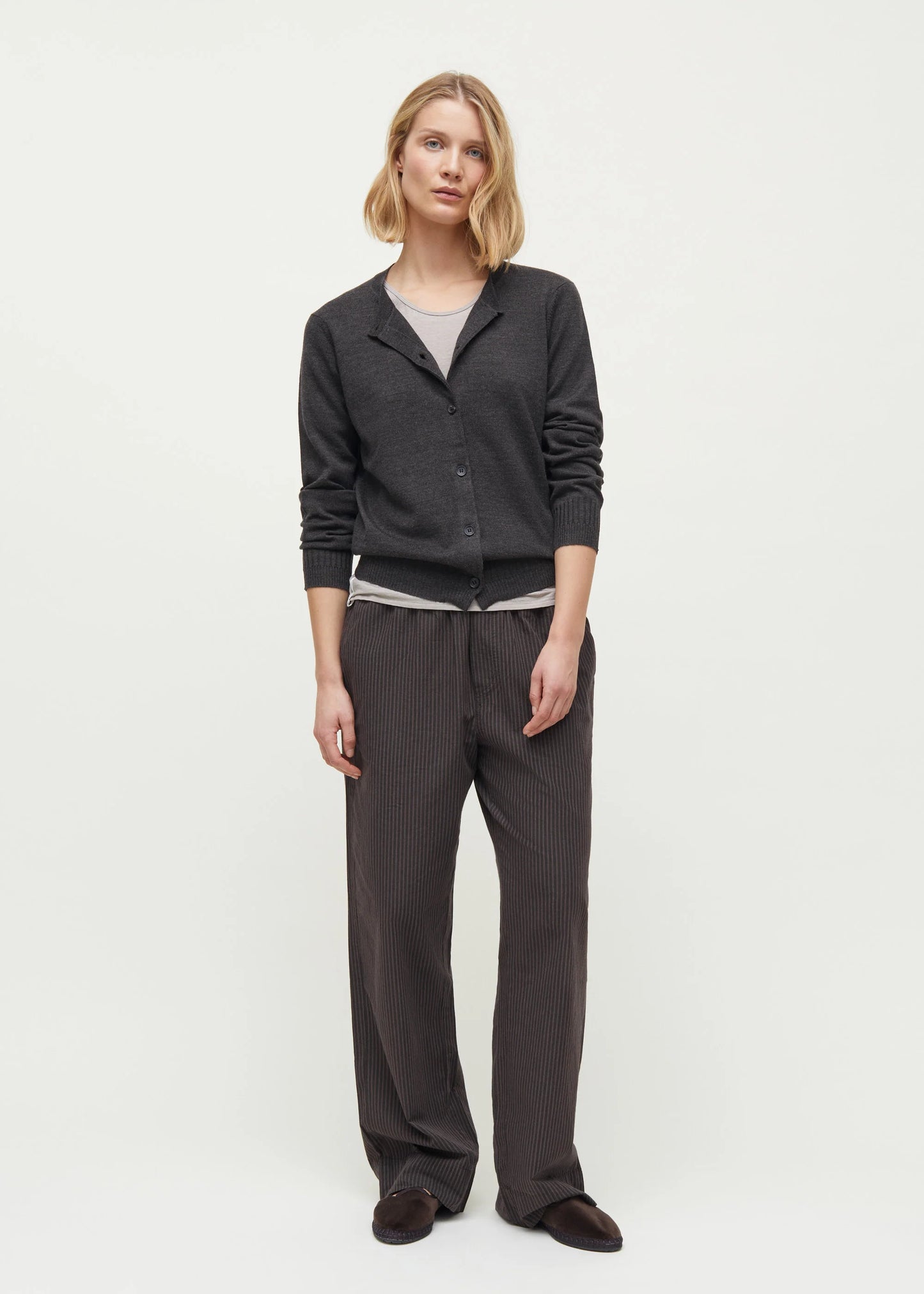 Aiayu "Hana wool cardigan" Dark Brown Melange