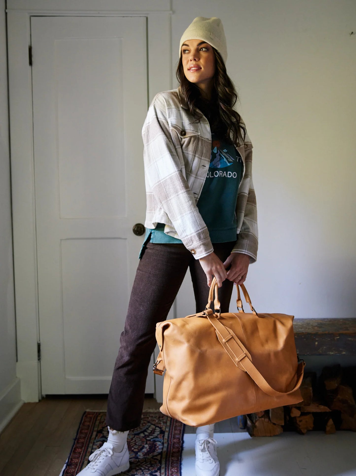 Skinnbag "Helen Modern Weekender" Cognac
