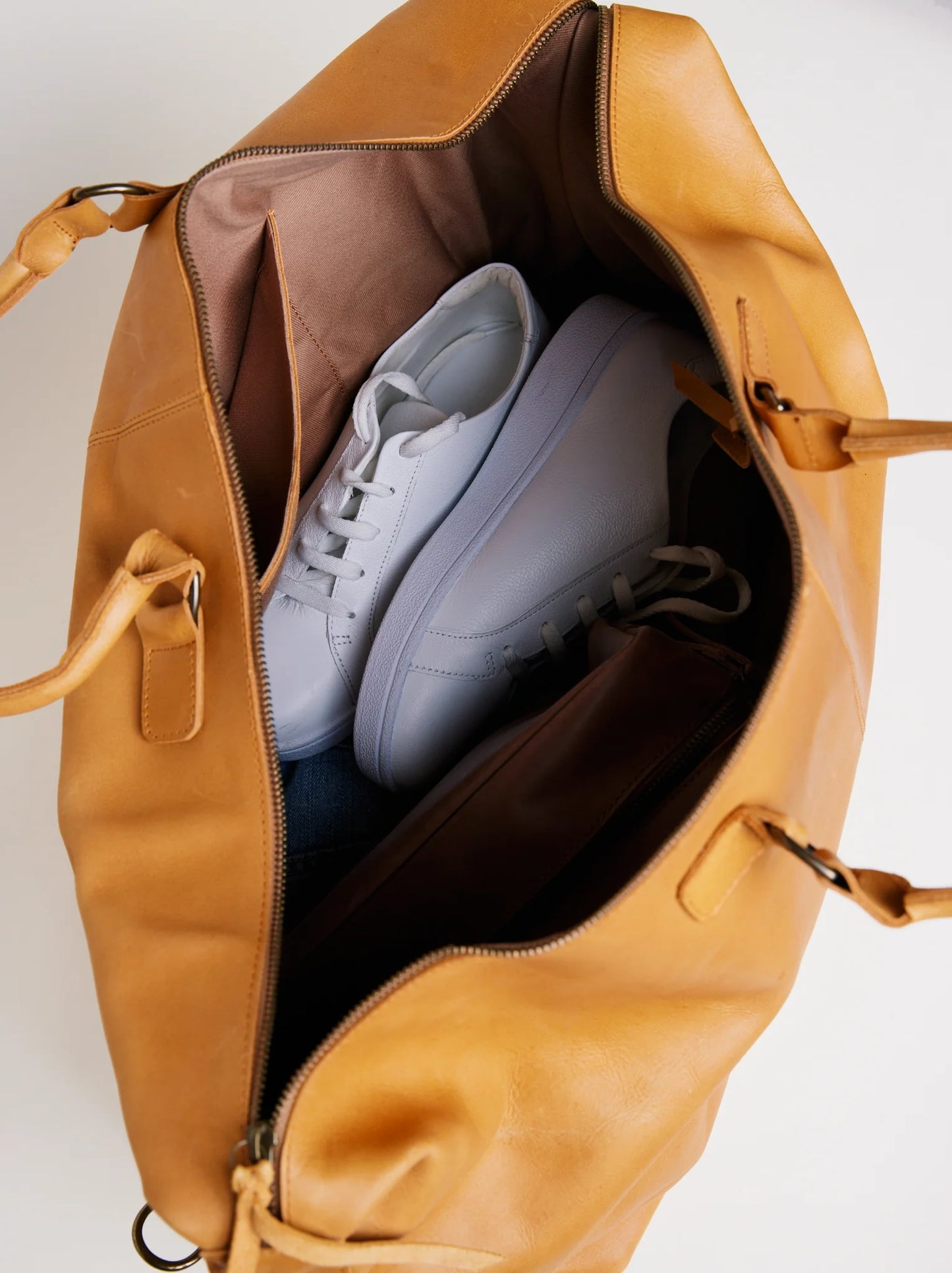 Skinnbag "Helen Modern Weekender" Cognac