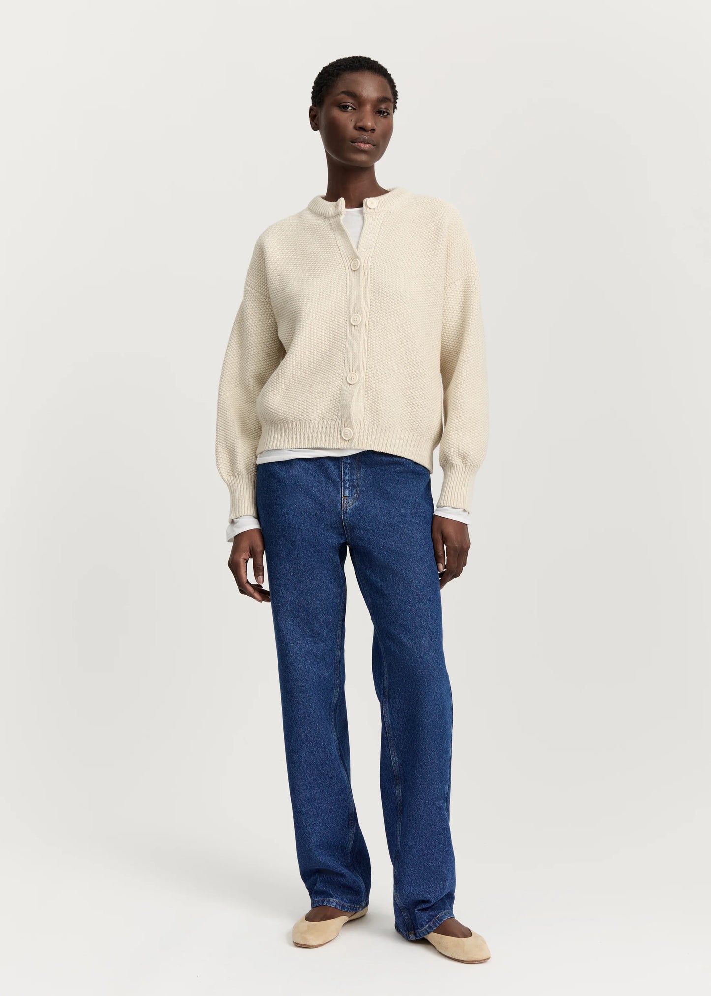 Aiayu "Irena cardigan – highland wool" Pure Ecru