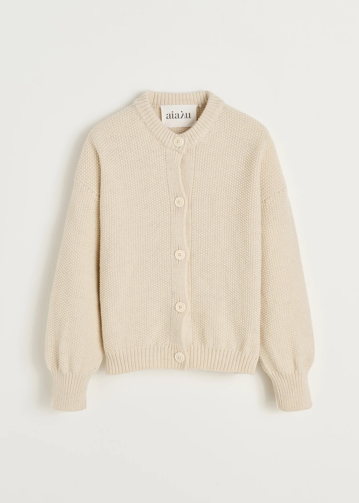 Aiayu "Irena cardigan – highland wool" Pure Ecru