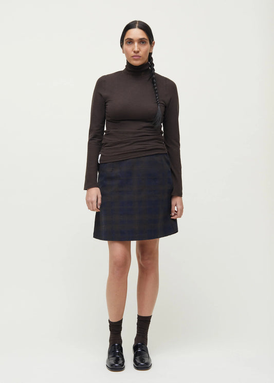 Aiayu "Mini Skirt Check" Mix Navy