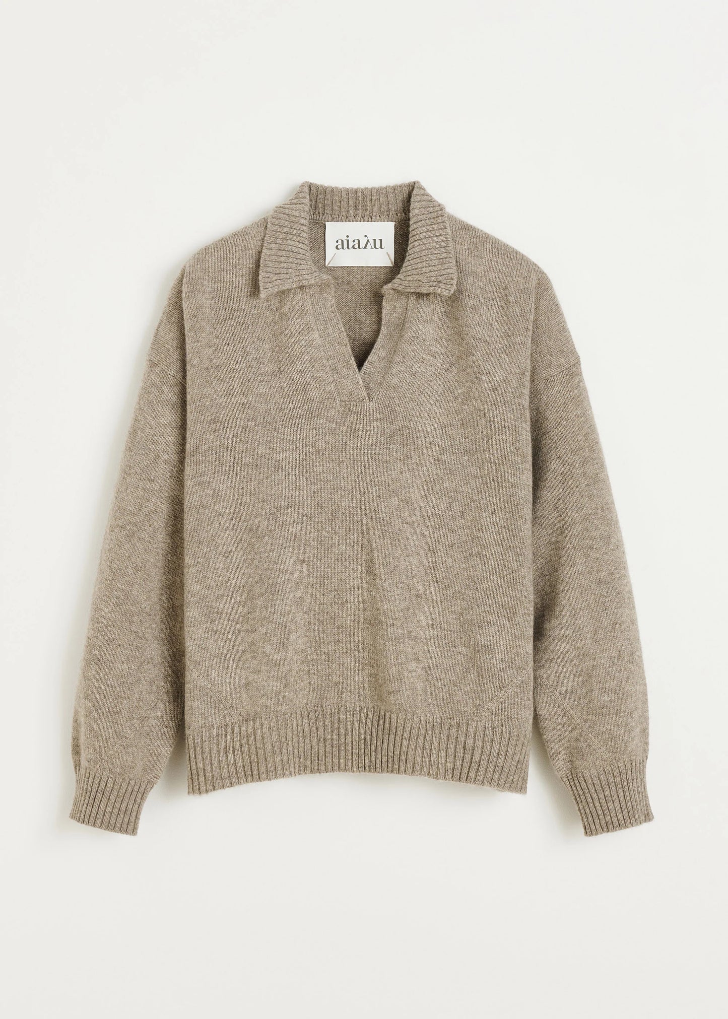 Aiayu "Optica polo sweater - pure yak" Pure Soil