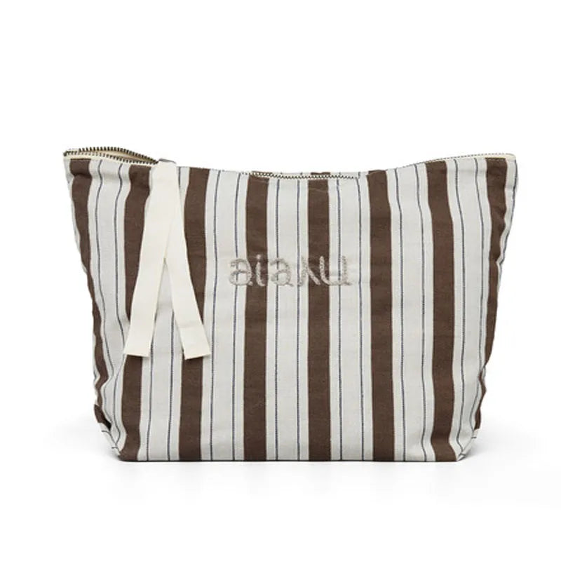 Aiayu "Pouch Cotton Slub Striped" Mix Brownie OS