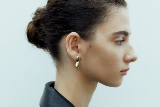 Ragbag, Emberly Oval Earrings, gold