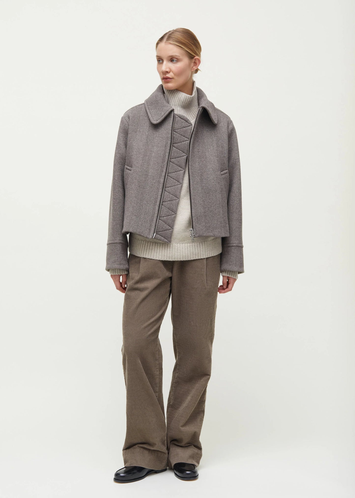Aiayu "Short Wool Jacket" Herringbone