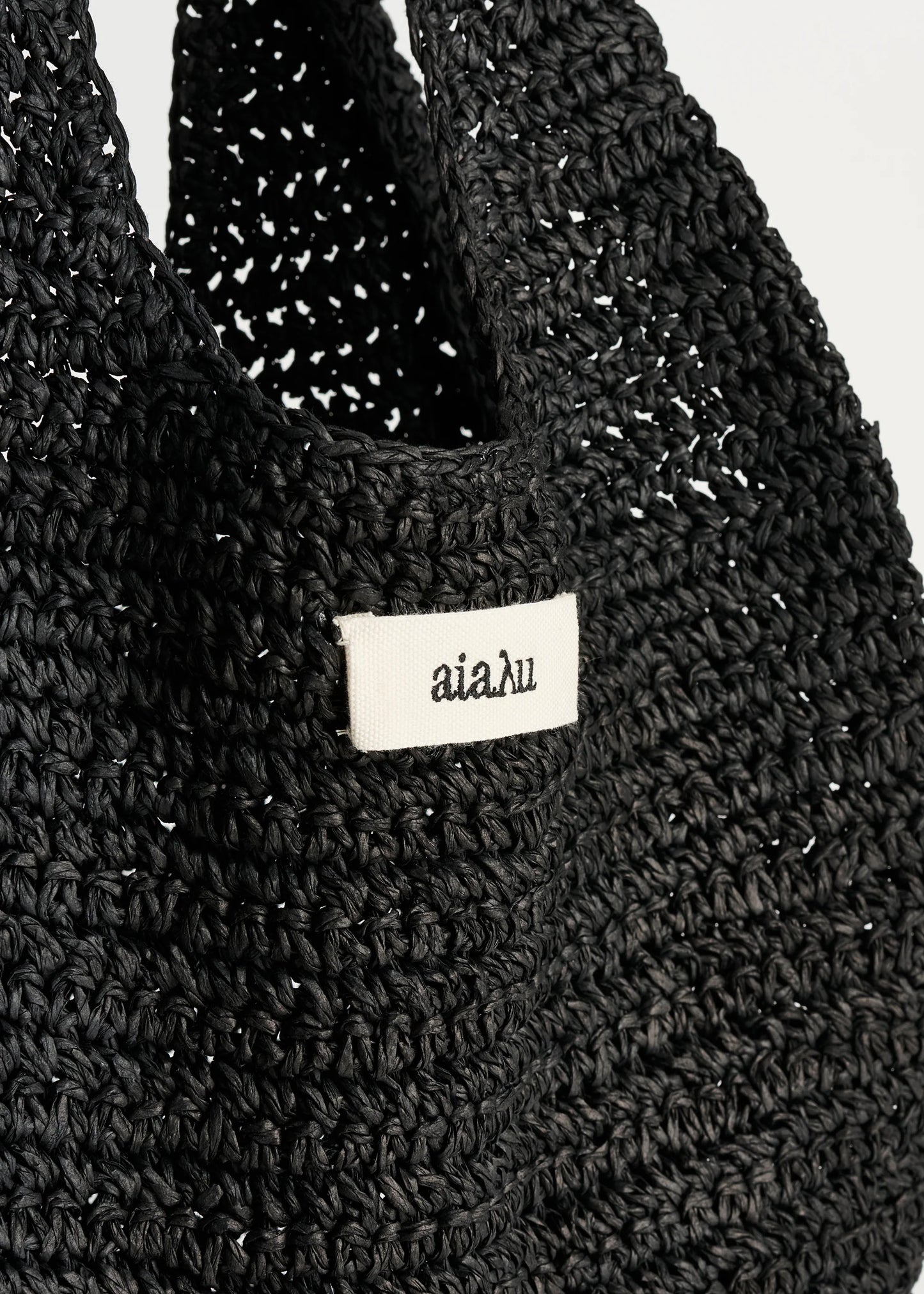 Aiayu "Sophia straw bag small" Black