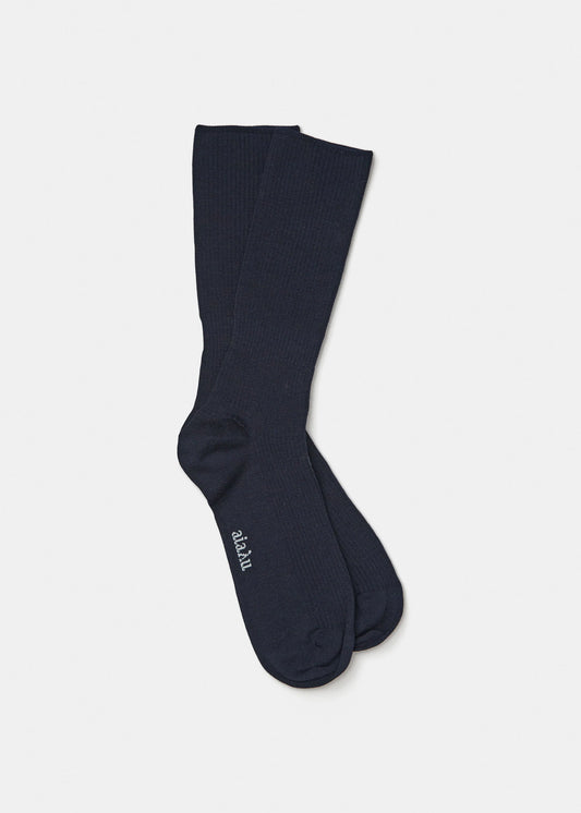Aiayu "Wool Rib Socks" Navy