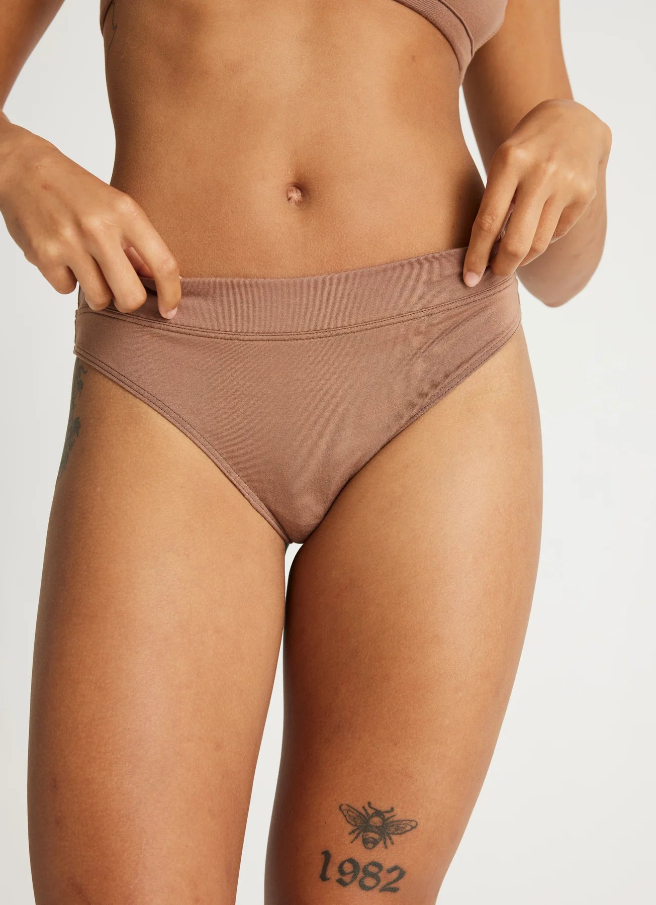 super stretch, modal Hi Cut Panties- Acorn