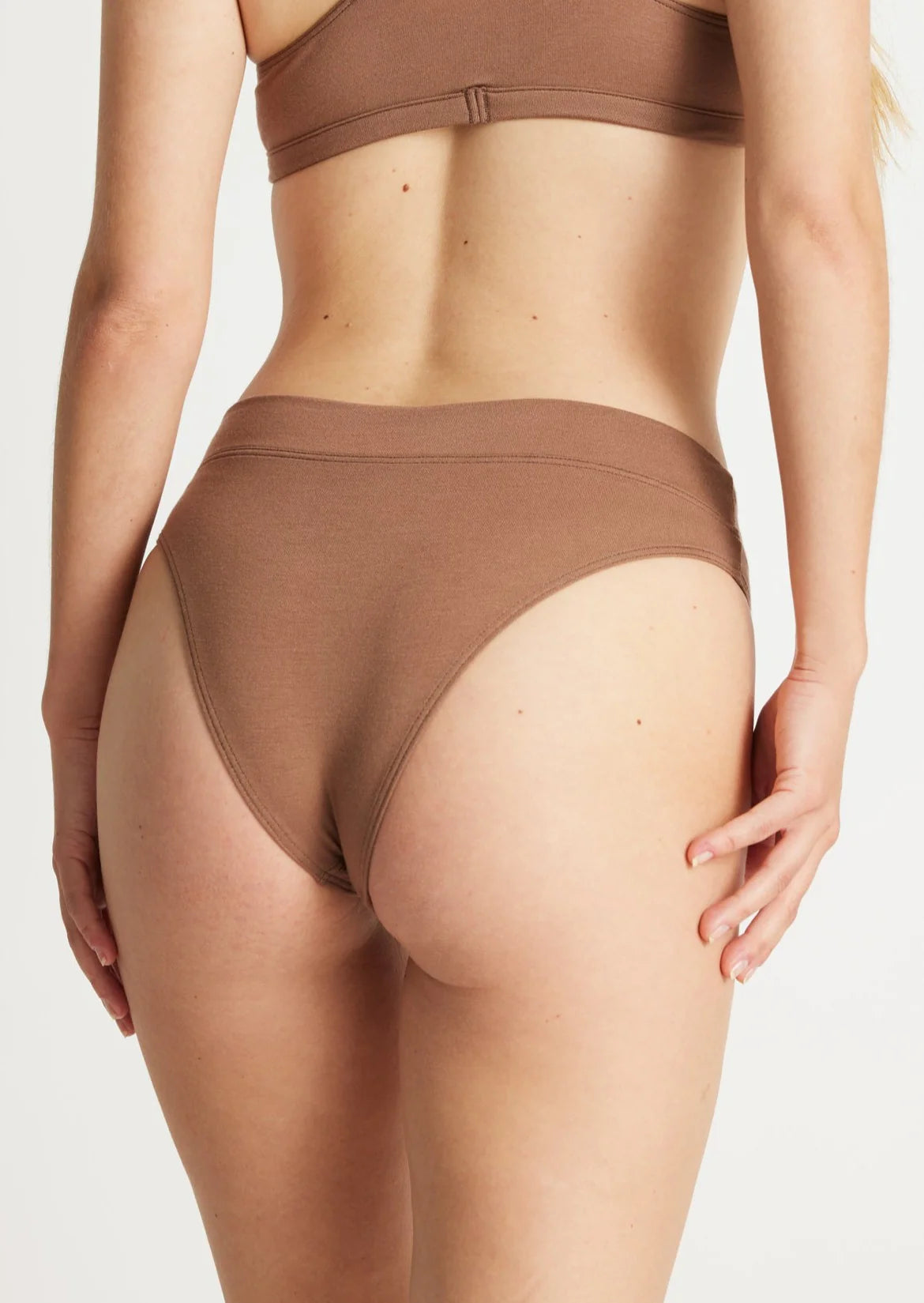 super stretch, modal Hi Cut Panties- Acorn