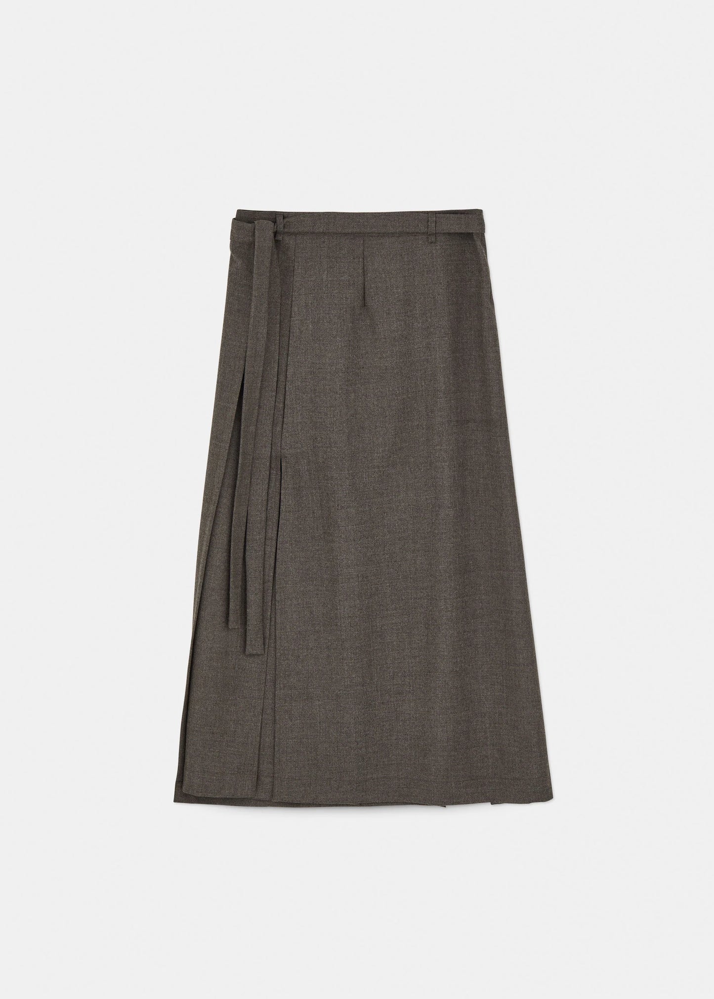 Aiayu "Wrap Skirt Fine Wool " Brownie Melange