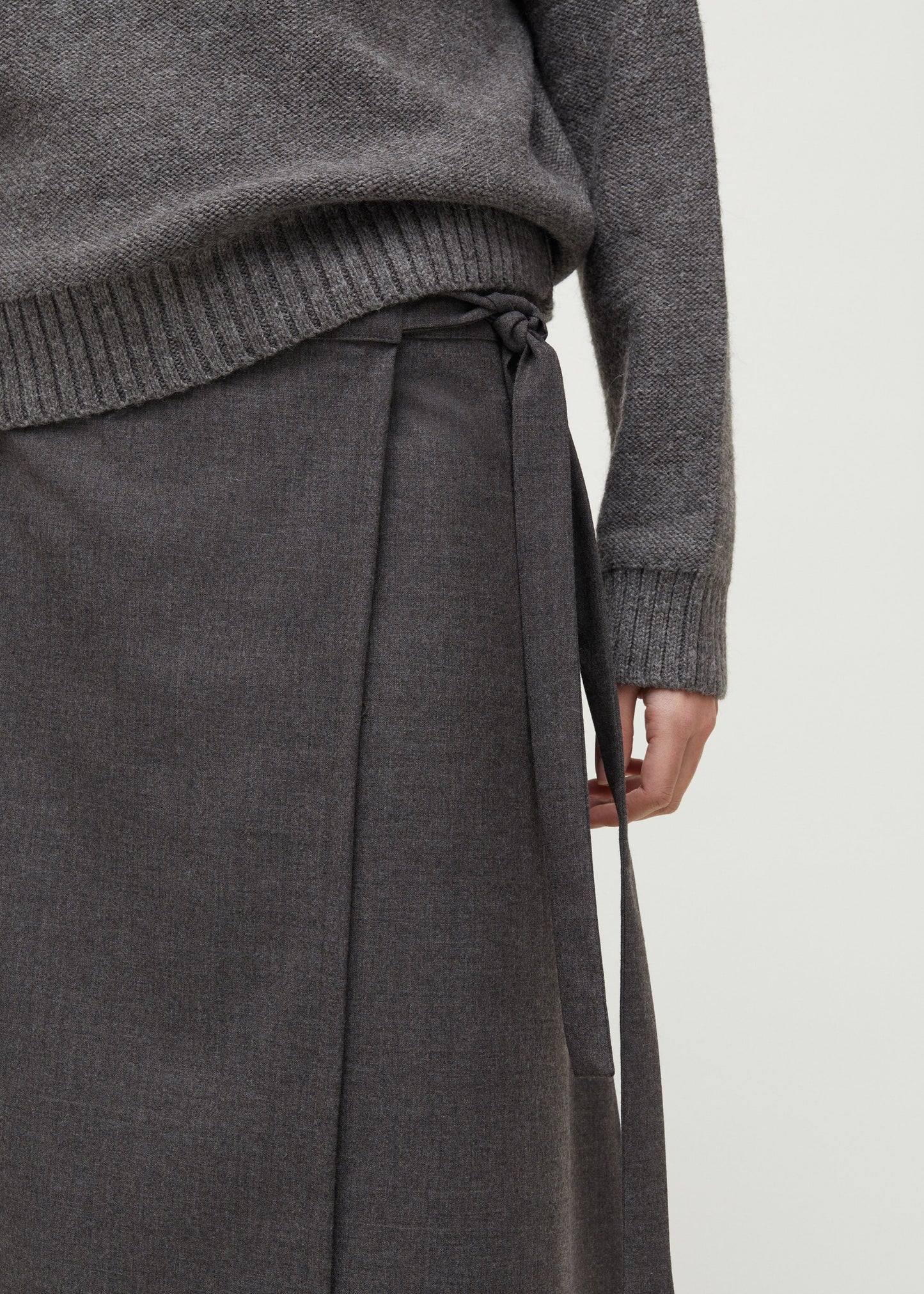 Aiayu "Wrap Skirt Fine Wool " Brownie Melange