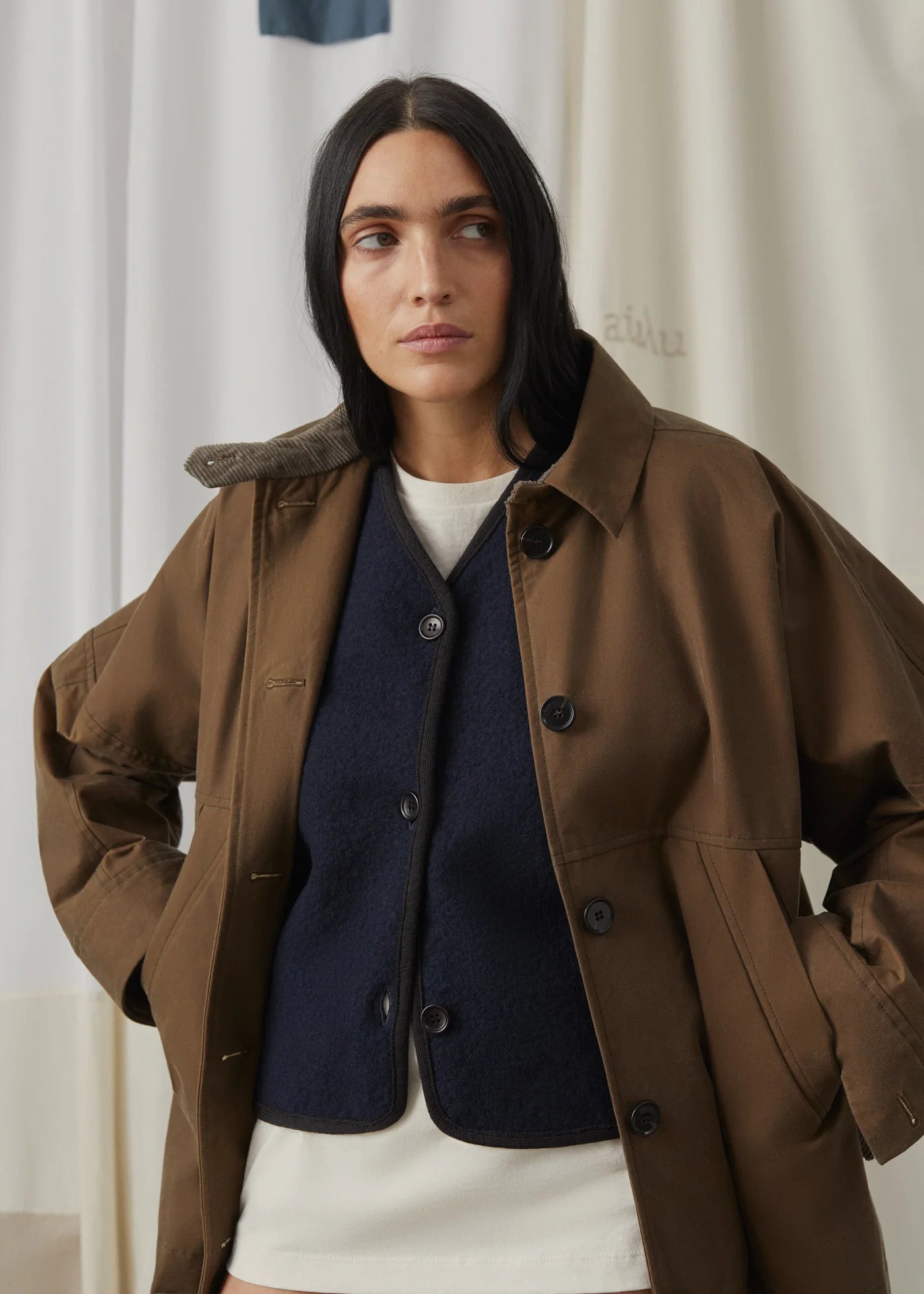 Aiayu "Moa Jacket Oilskin" Bark