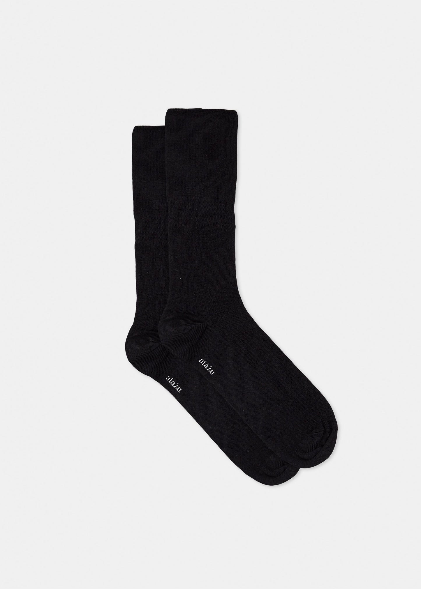 Aiayu "Wool Rib Socks" Black