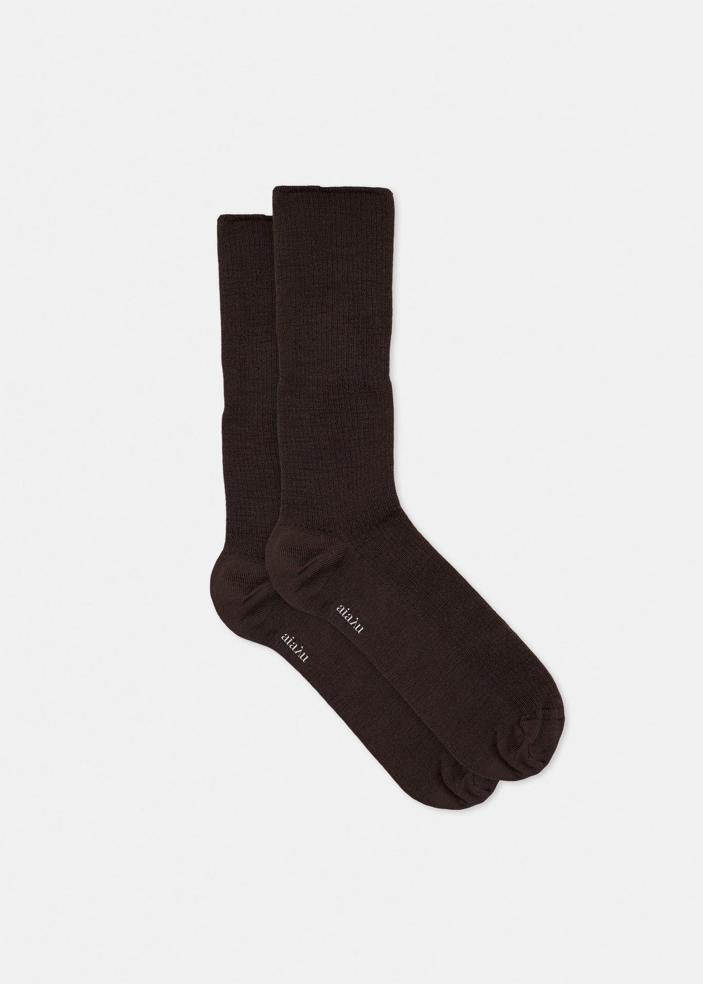 Aiayu "Wool Rib Socks" Brown