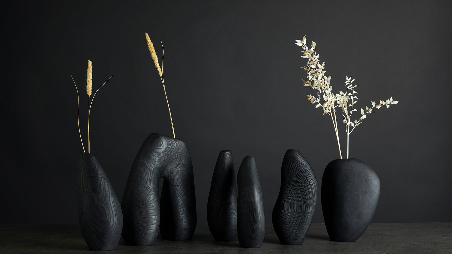 Løvfall vase brent Asketre 27cm