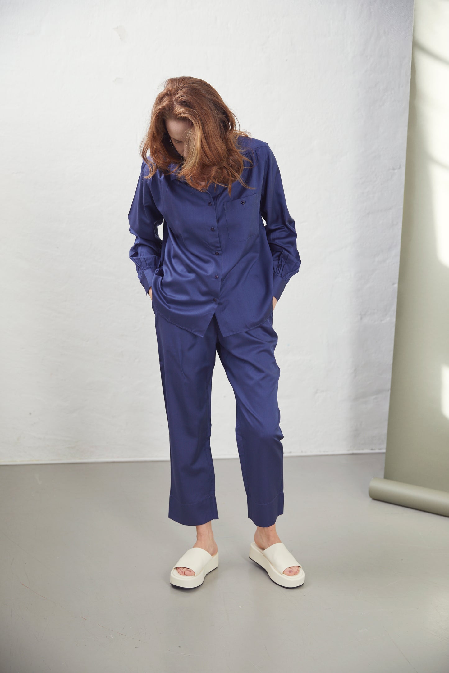 Aiayu "Anna Long Sleeve Silk" Blue Moon