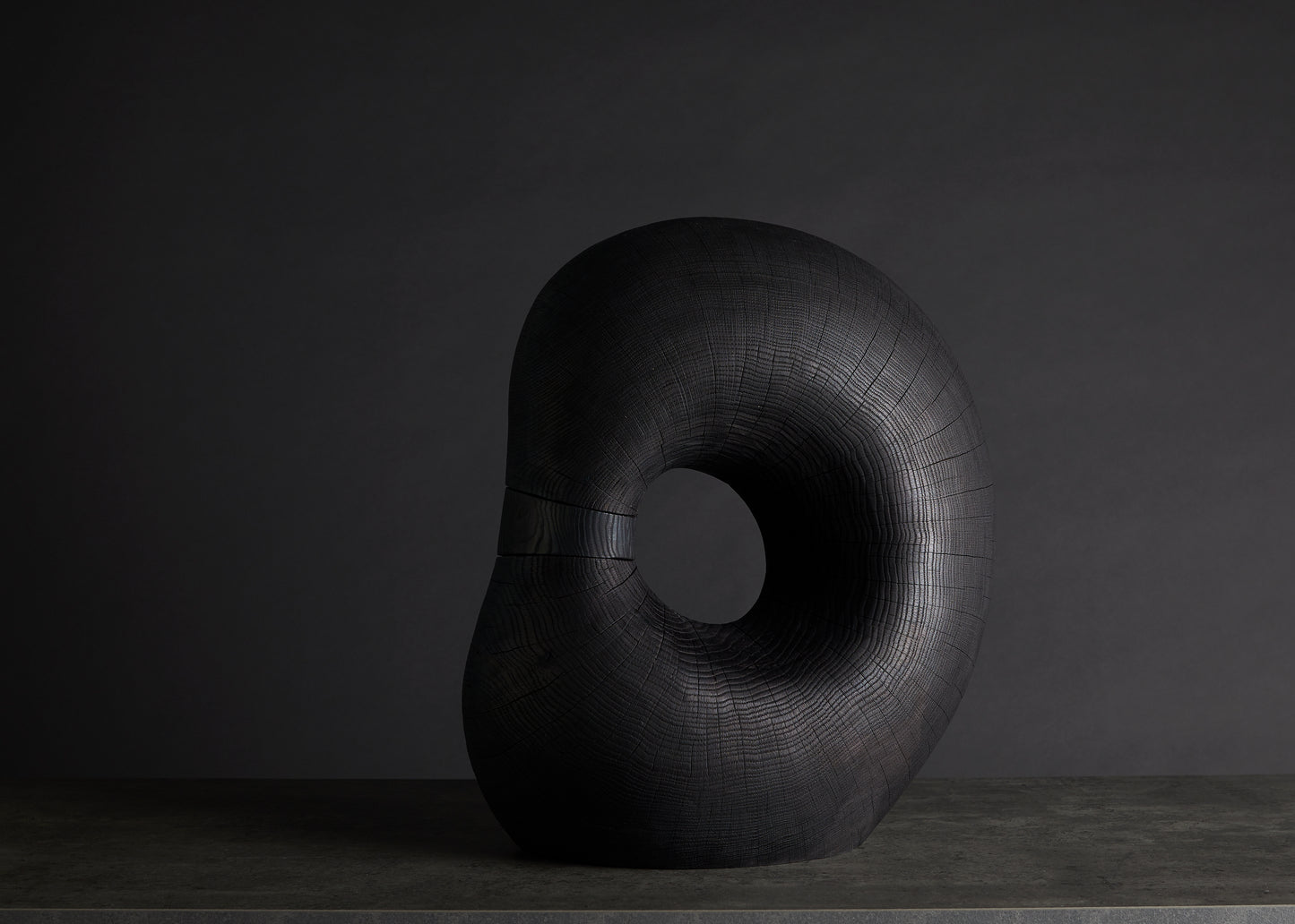 Løvfall Skulptur, Charred oak Enso