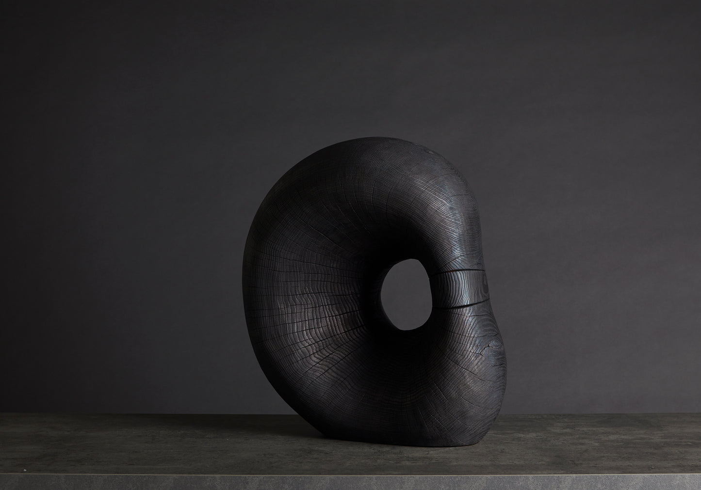 Løvfall Skulptur, Charred oak Enso