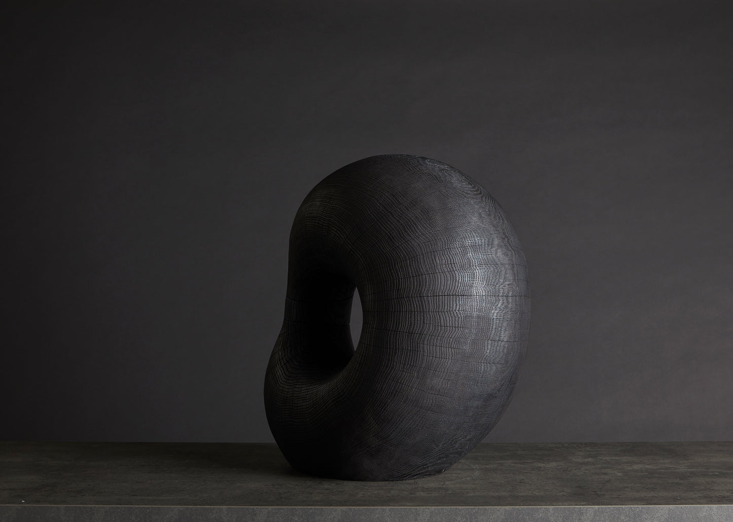 Løvfall Skulptur, Charred oak Enso