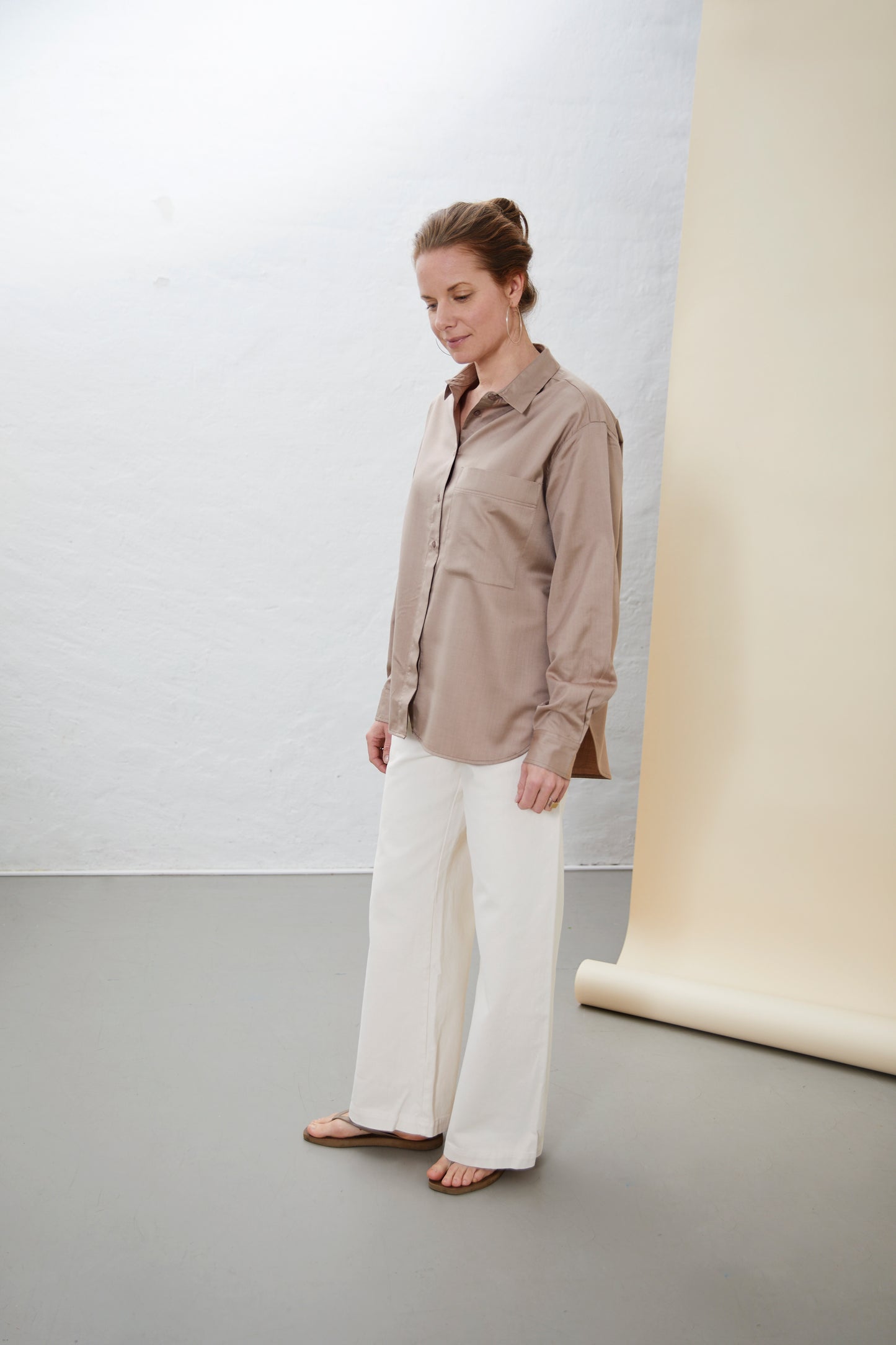 Aiayu "Silk Lynette Shirt" Cocoa