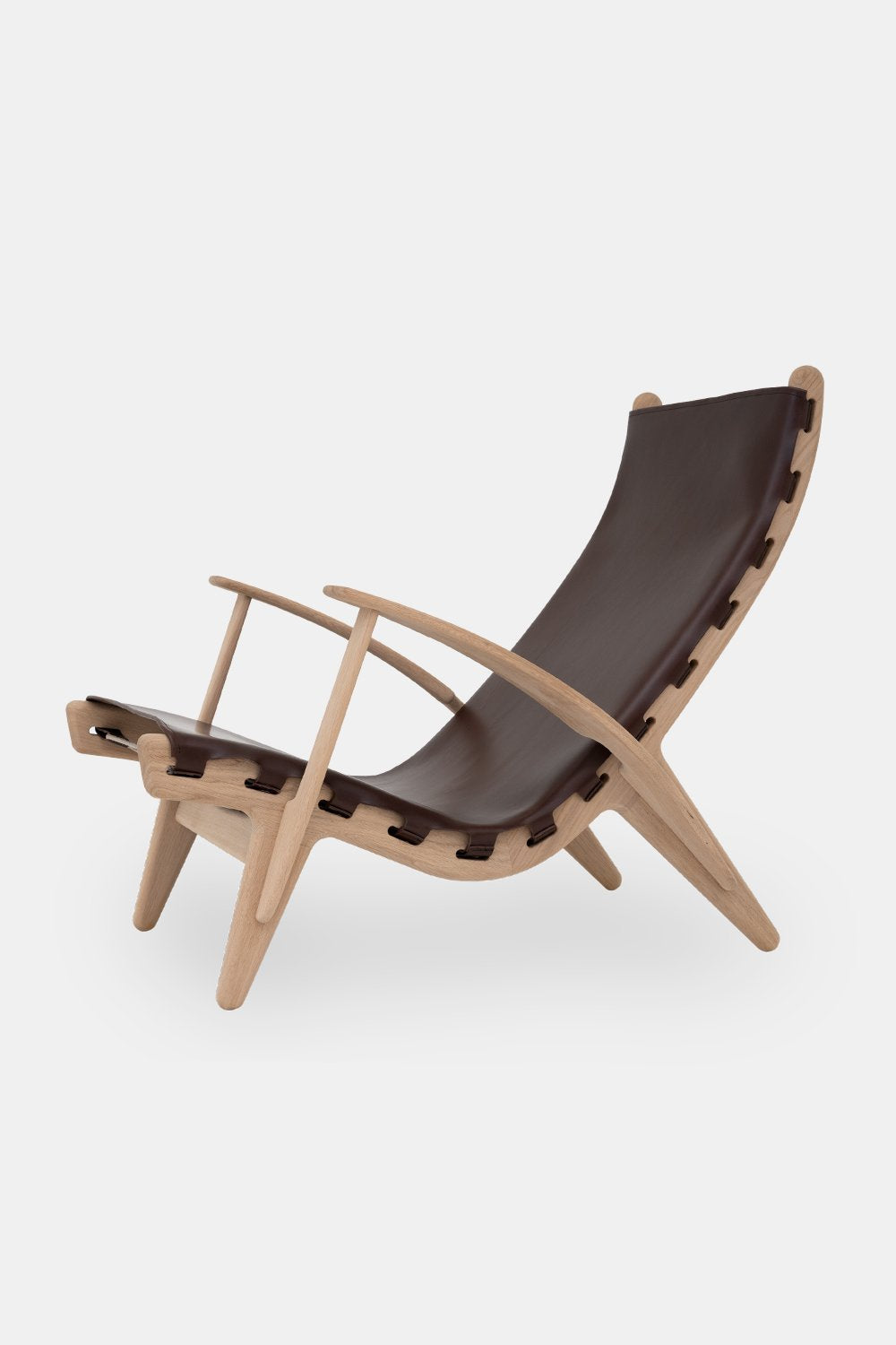 PV Lounge Chair, såpet eik/naturlær