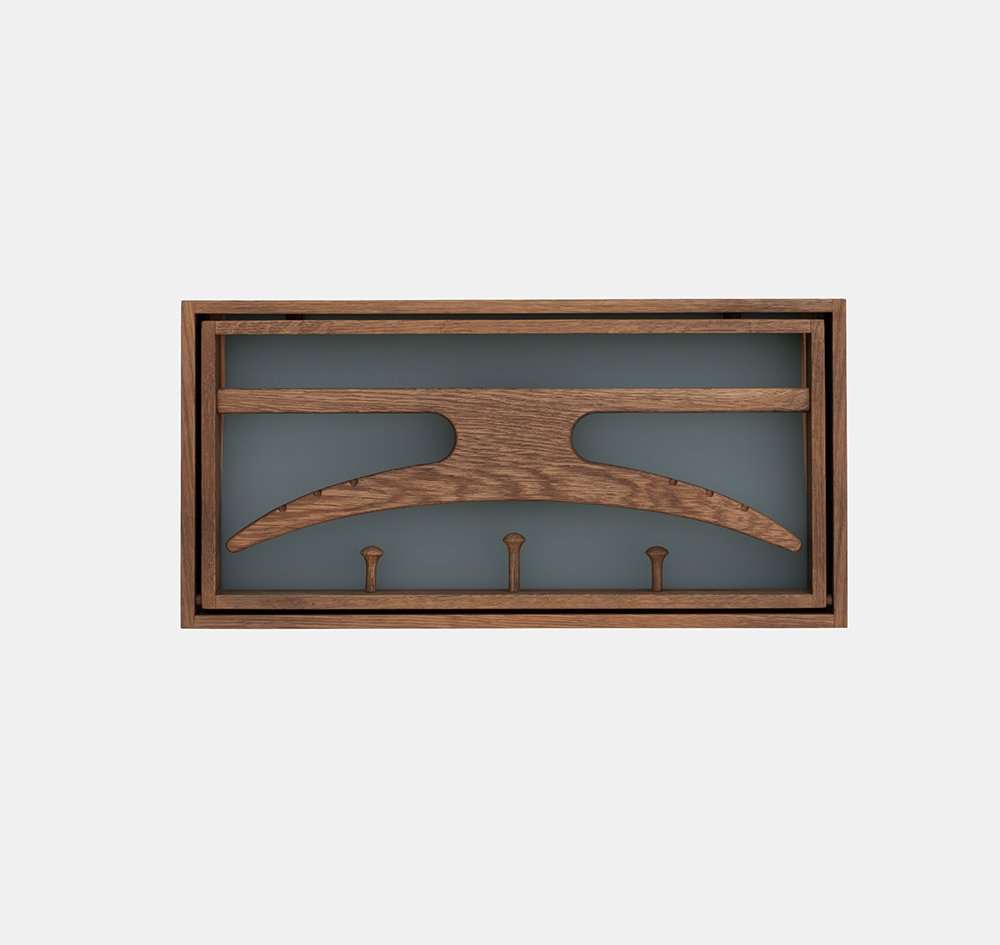 The Hanger, Soaped oak & grey blue