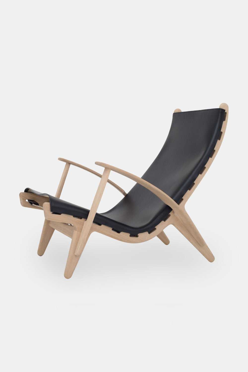 PV Lounge Chair, såpet eik/naturlær