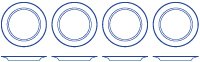 Falcon Enamelware, Plate Set Blå