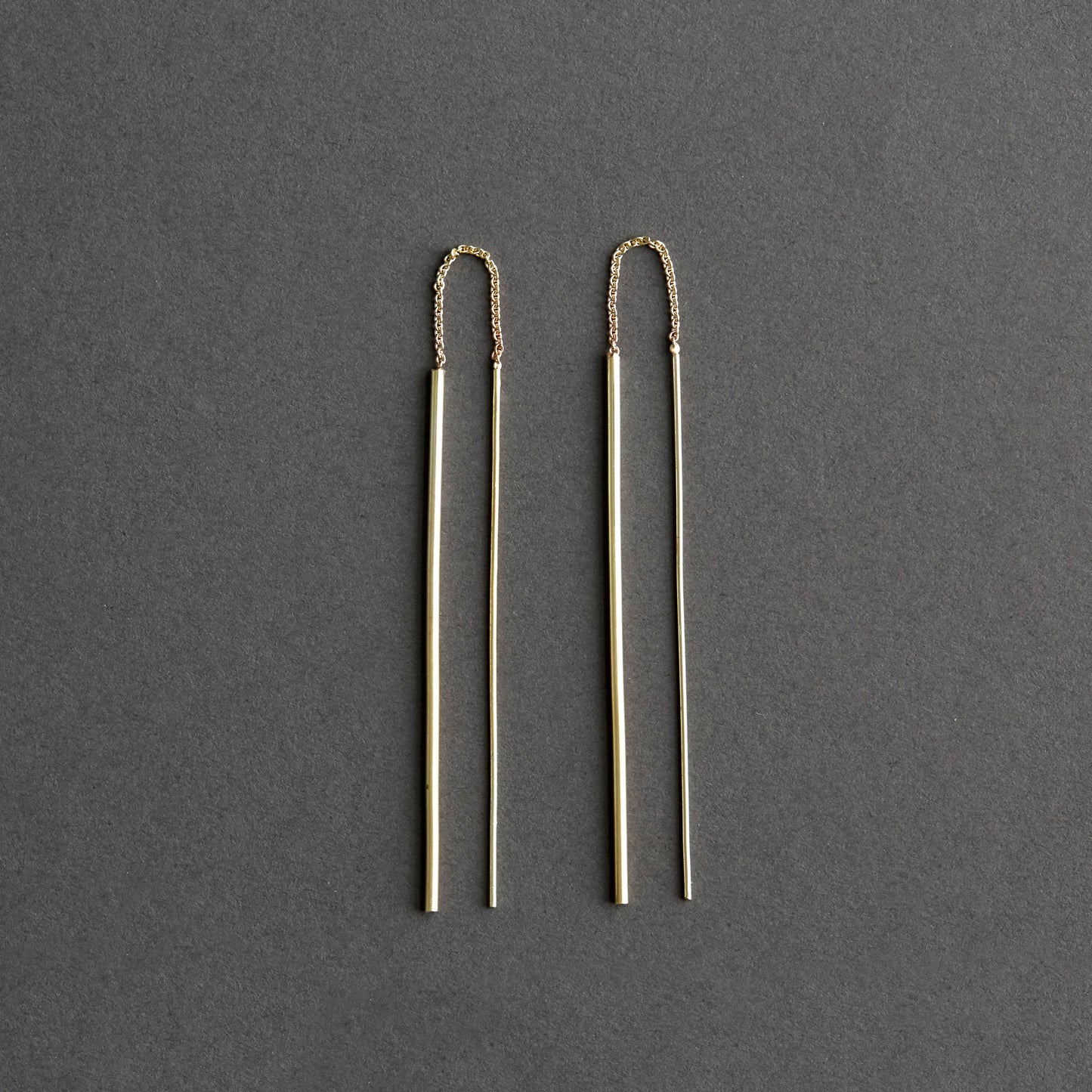 Pilar earpendant 14k Gold, pair