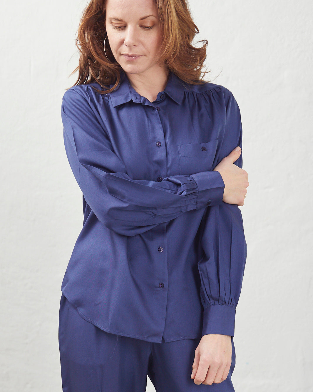 Aiayu "Anna Long Sleeve Silk" Blue Moon