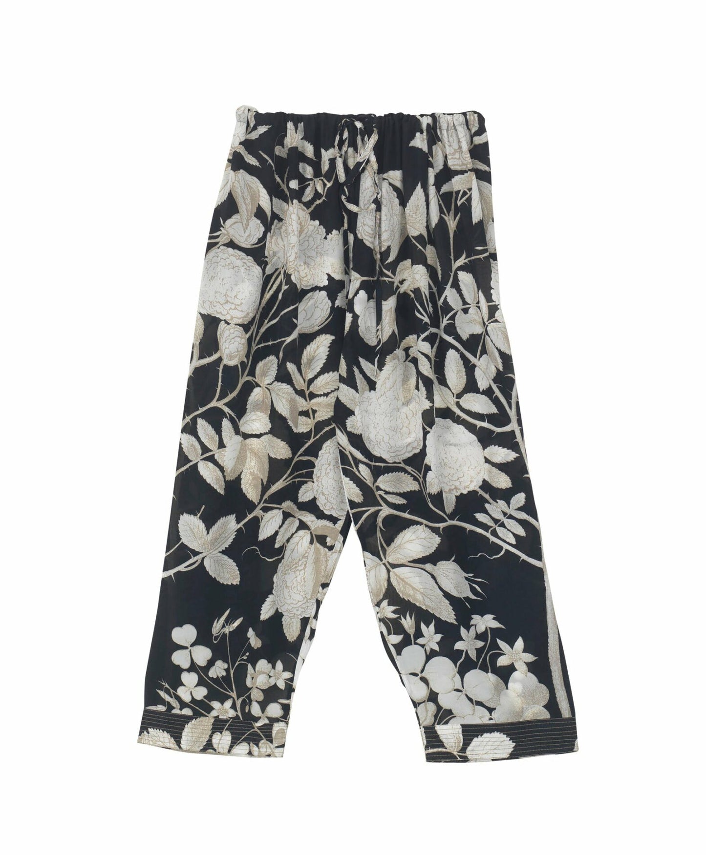 Lounge Pants Crepe Rosebush Black