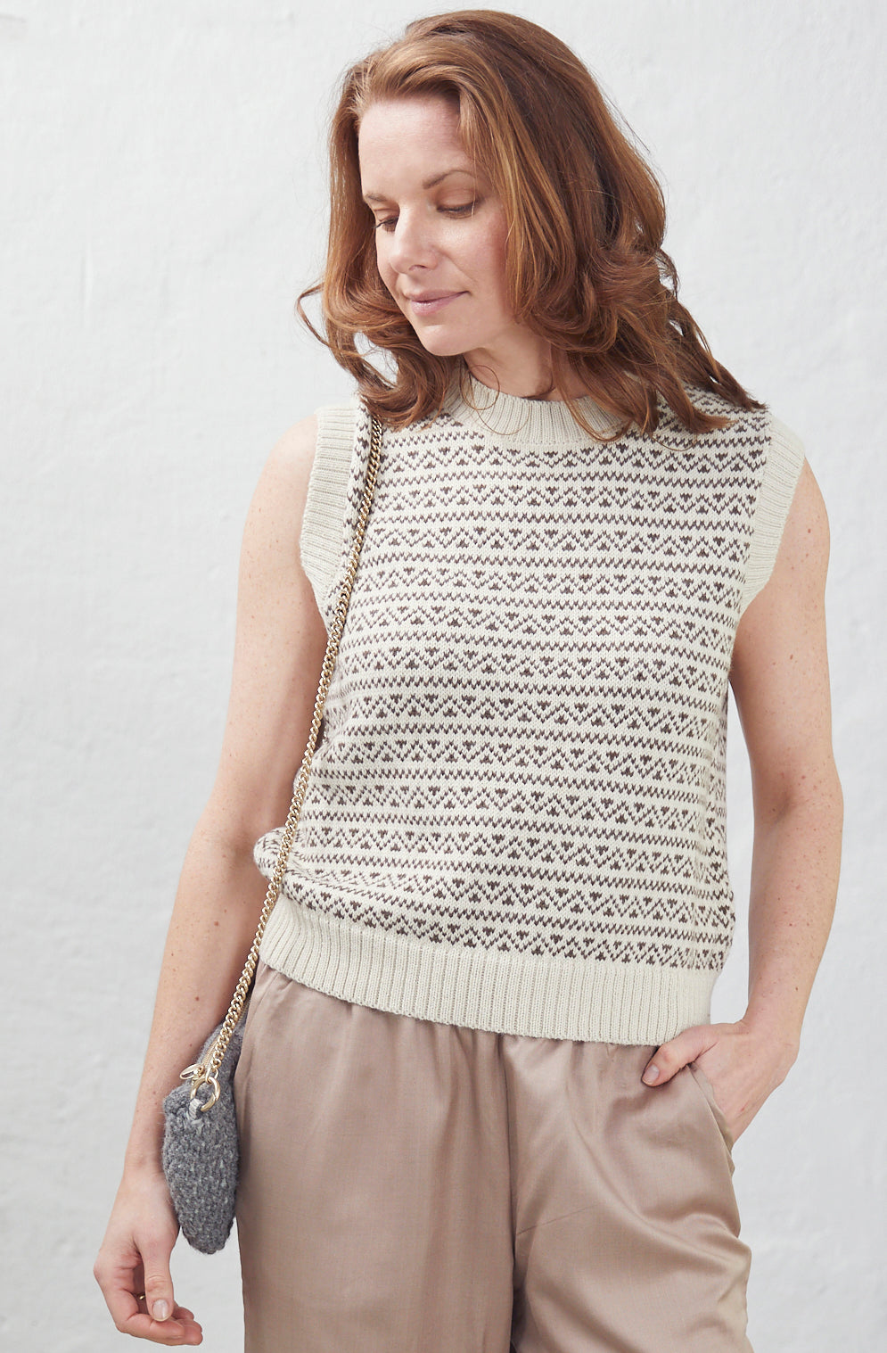 Aiayu "Sille Gilet Vest" Mix Brownie