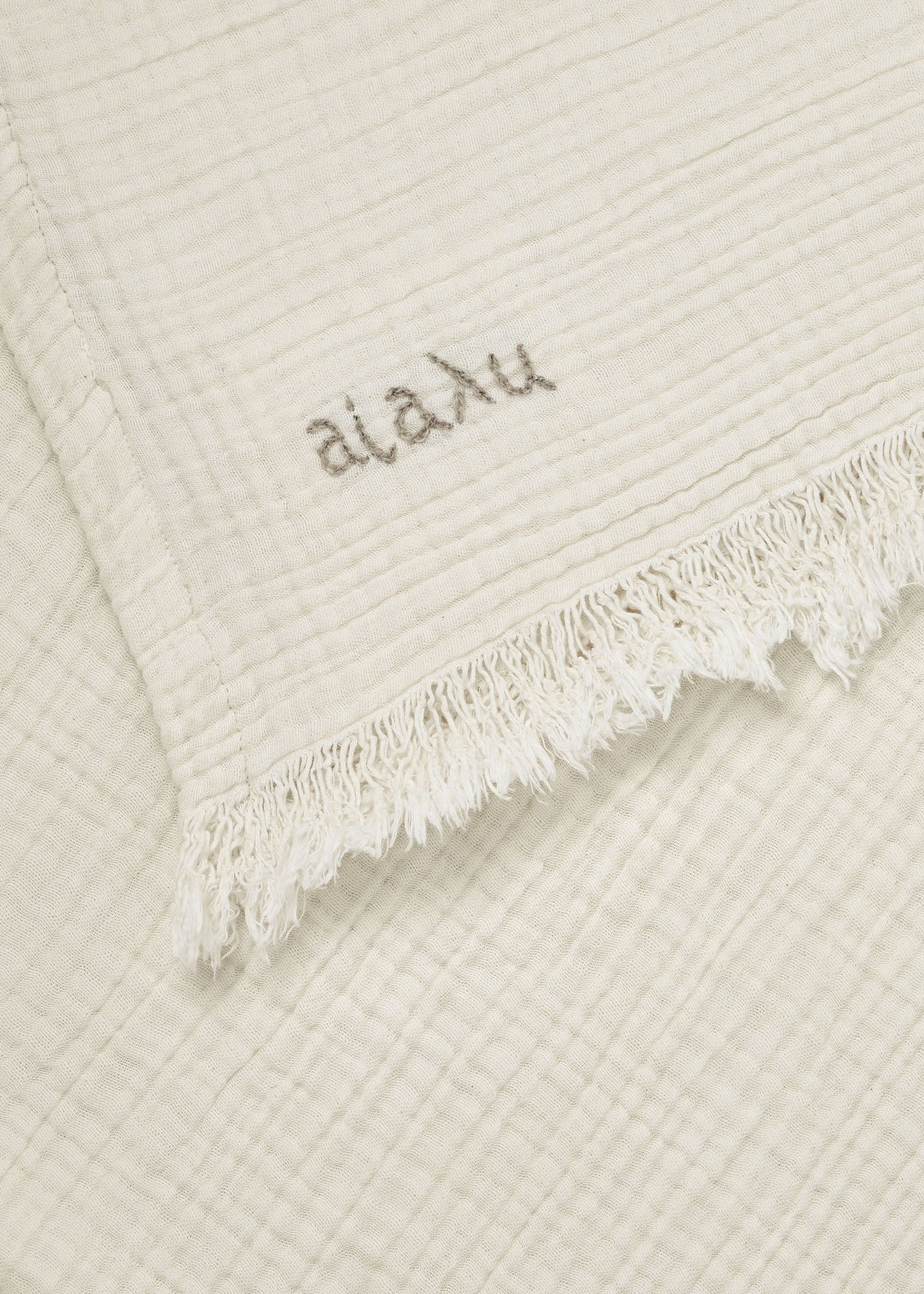 Aiayu "Cotton throw" 150x200 Pure Ecru