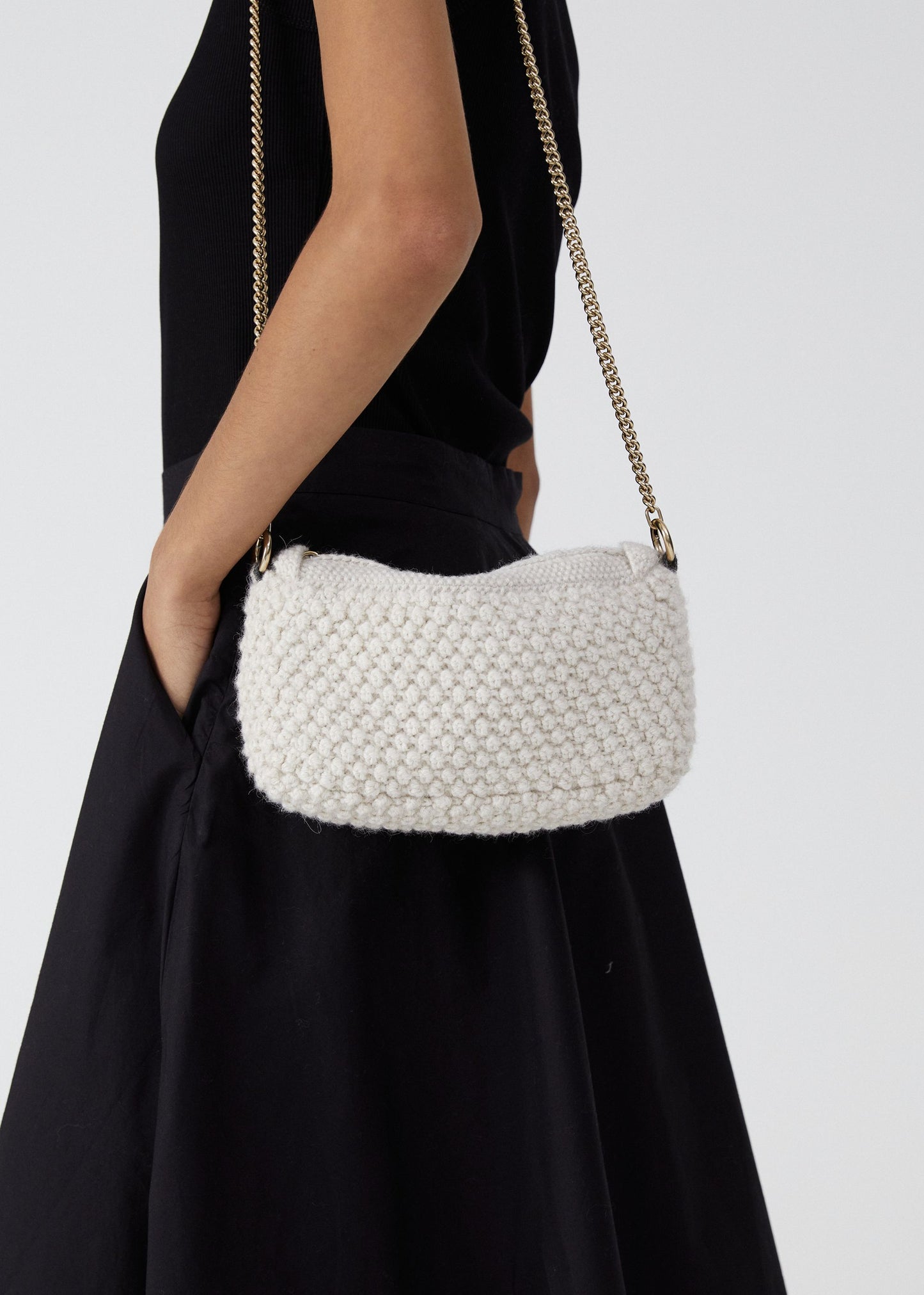 Aiayu "Helen Chain Classic Clutch" Albicant/light gold